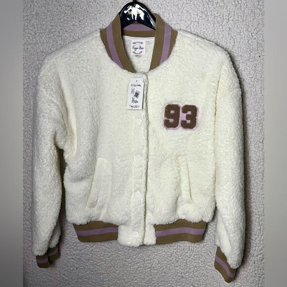 Hippie Rose Women's White Long Sleeve Plush Jacket Size Small New With Tags - Picture 1 of 7